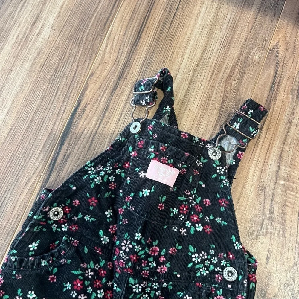 OshKosh B’Gosh Vintage Toddler Corduroy Floral Overalls